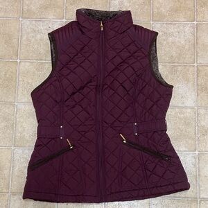 WEATHERPROOF WOMEN'S JACKET VEST SIZE S BURGUNDY AND BROWN